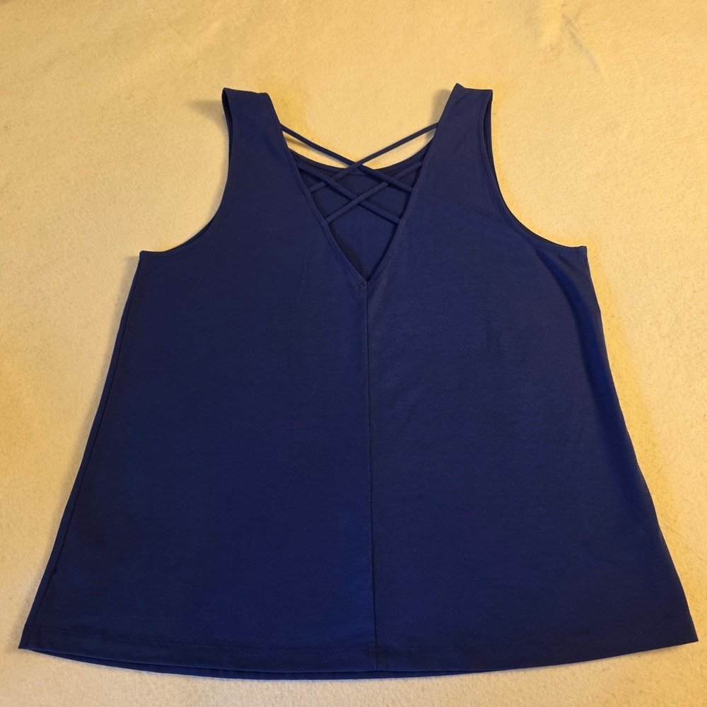 Lilly Pulitzer Kristen Top Lapis Lazuli Blue Strappy Back Tank Large 003625 - Picture 8 of 8